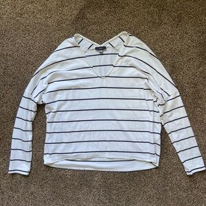 RUTI White and Black Striped Longsleeve XS
